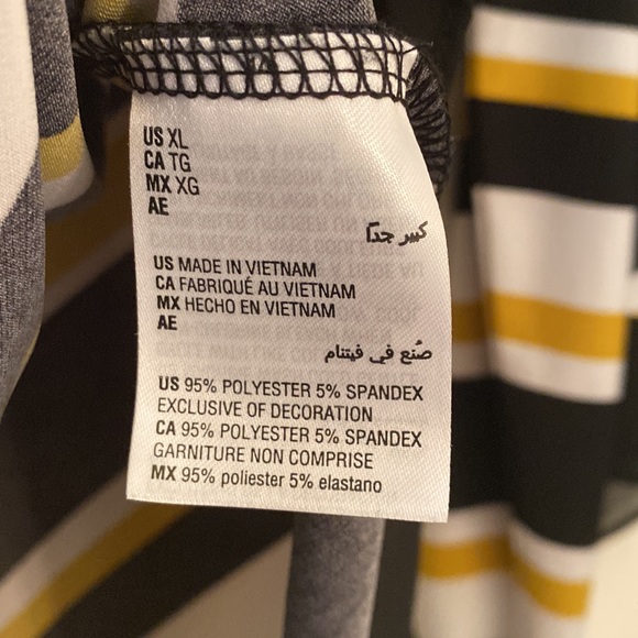 Alfani A symmetrical Mustard, white and black tunic!  NWT Stunning! No paper tag - Picture 7 of 10